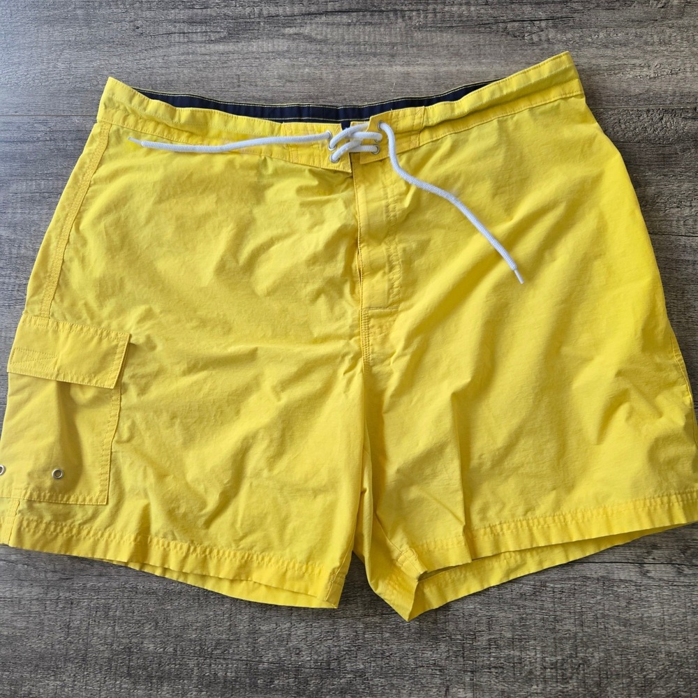 Brooks Brothers 346 Mens Yellow Cotton Nylon Board Shorts‎ Swim Trunks Size 40